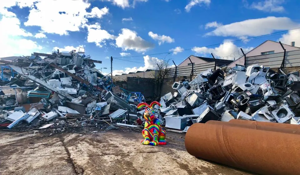 scrap yard with scrap to be recycled