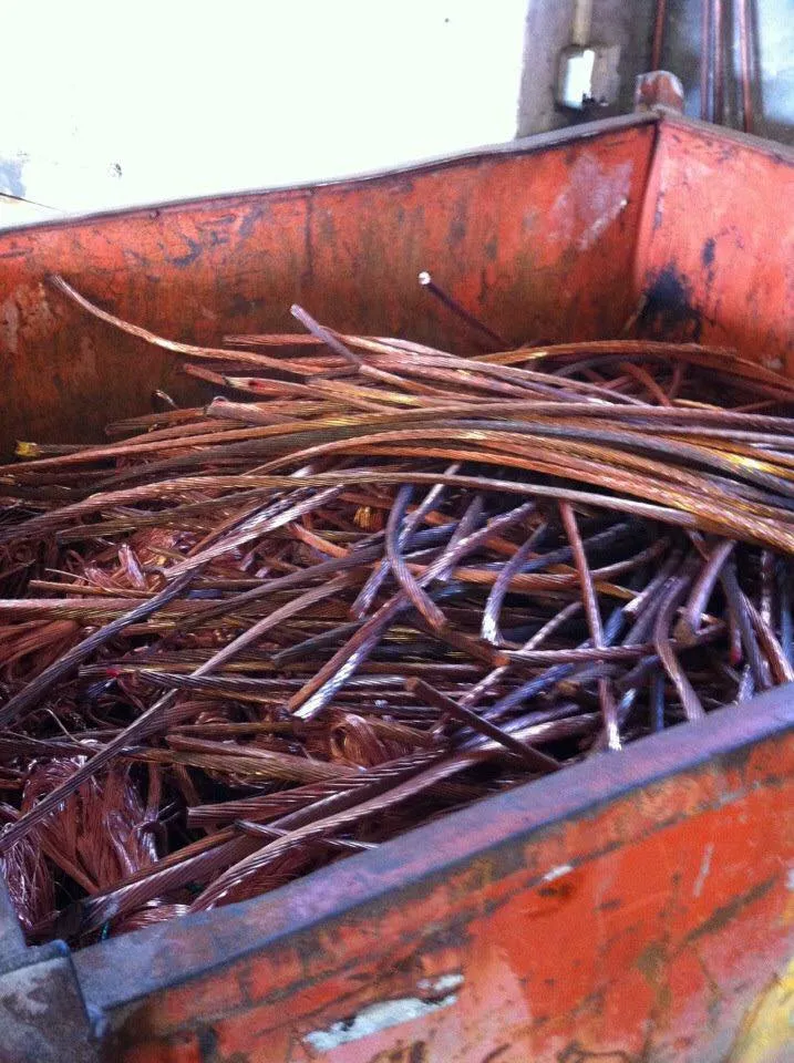 skip filled with copper