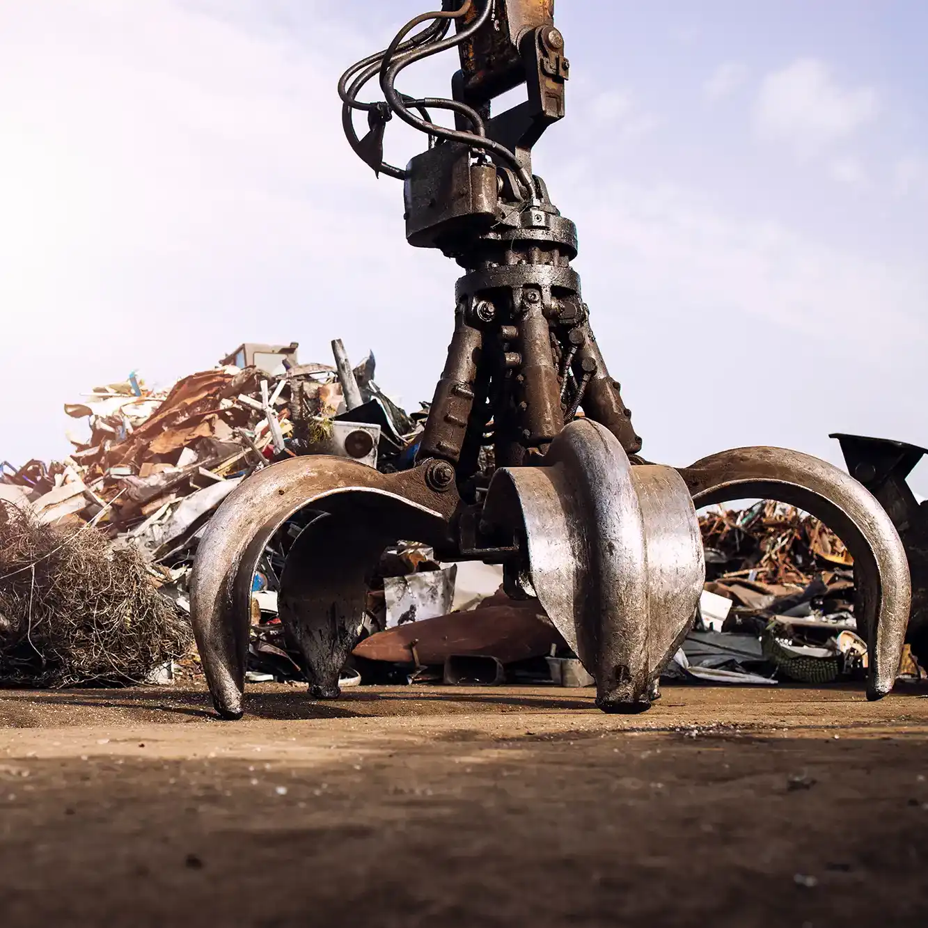 a large metal object sitting on top of a pile of junk